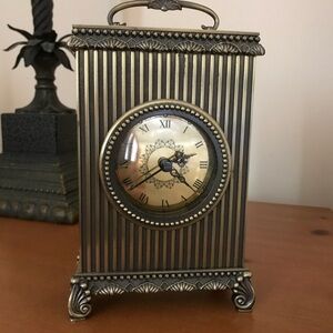Antique Brass Table/Mantel Clock By The Bombay Company